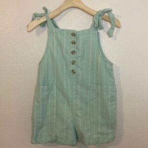 Mint Green O’Niell Striped overalls Size S!